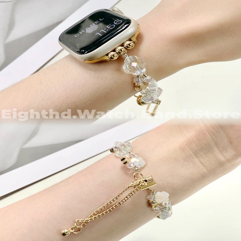 Dây Đeo Đính Pha Lê Cho Đồng Hồ Thông Minh Apple Watch Series Ultra 8 7 6 SE 5 4 3 2 1 49mm 45mm 41mm 44mm 40mm 42mm 38mm