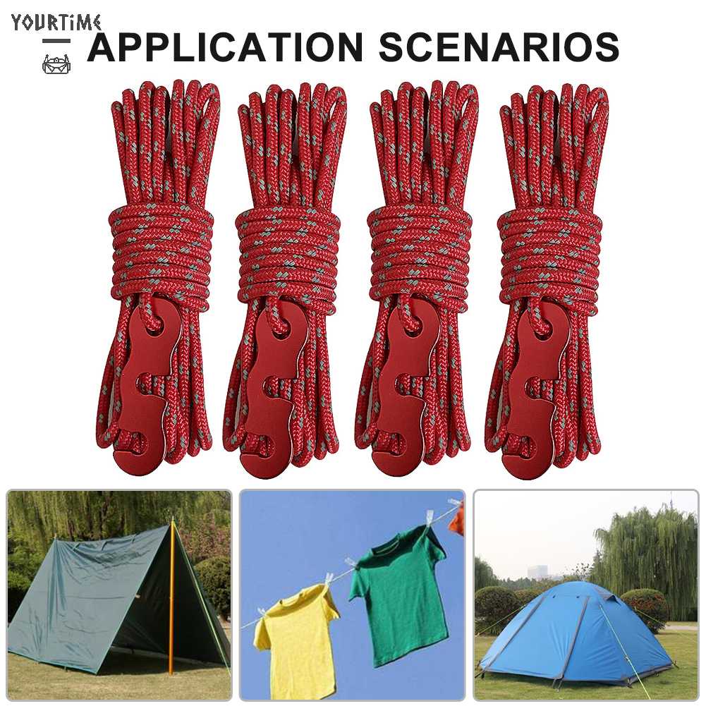 Set 4 Móc Khóa Dây Lều Cắm Trại Tiện Lợi