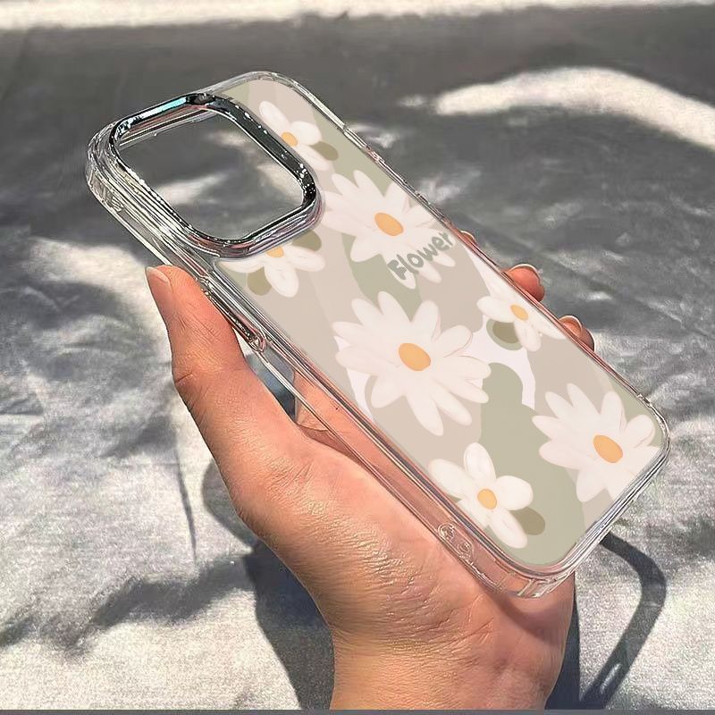 ✅Ốp Điện Thoại Mềm Chống Sốc Họa Tiết Hoa Cúc Cho Iphone 1287 14pro 13 11 Max Plus 82VU
