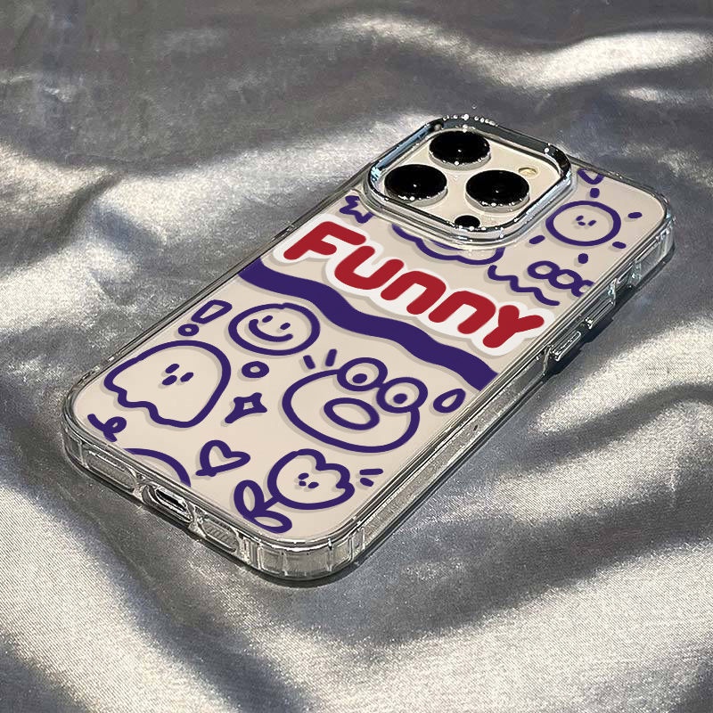 ✅Ốp Điện Thoại Mềm Chống Sốc Họa Tiết Hoạt Hình Graffiti Đơn Giản Cho Iphone Max 7 14pro plus 128 1113ins KCW7