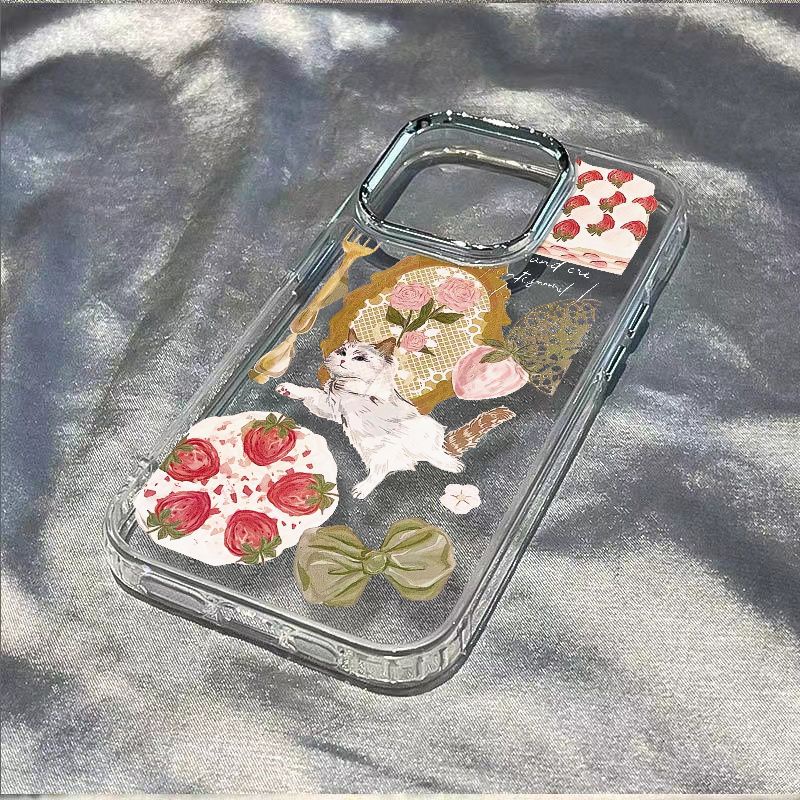 ✅Mèo Phong Cách Ins131114Ốp Điện Thoại Mềm AXVL Chống Sốc Đơn Giản Cho Iphone Pro7iphone12xsplus 8max