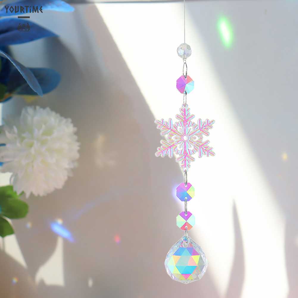 Chuông Gió Hình Bông Tuyết Pha Lê Phản Quang Siêu Bền Treo Trang Trí Phòng Khách