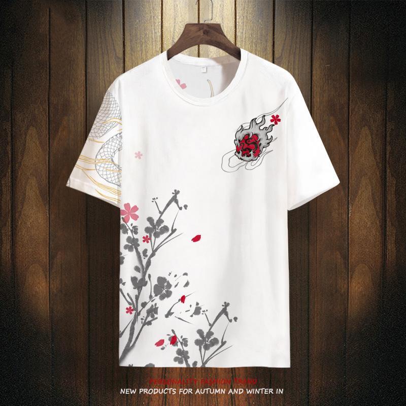 Áo Thun Tay Ngắn In Hình Vòi Nước plus Size Phong Cách Trung Quốc