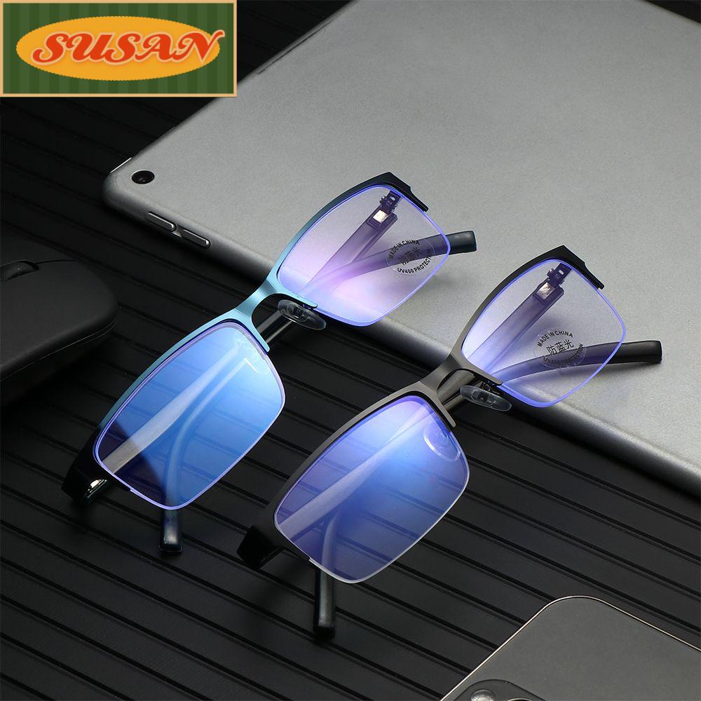 Mắt Kính Nửa Gọng Chống Ánh Sáng Xanh Phong Cách Doanh Nhân Cho Nam