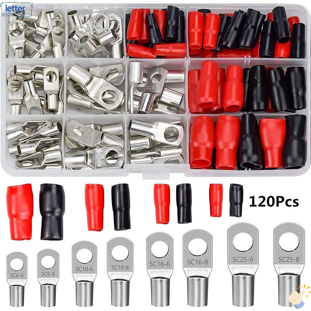 Hộp 120 Vòng Nối Dây Điện Bằng Đồng 4 Loại 8 Kích Cỡ