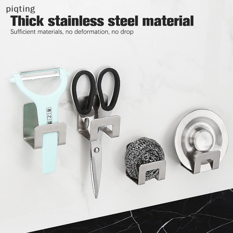 Set 1 / 2 Giá Treo Mút Rửa Chén Bằng Thép Không Gỉ Tự Dính Tiện Dụng Cho Nhà Bếp