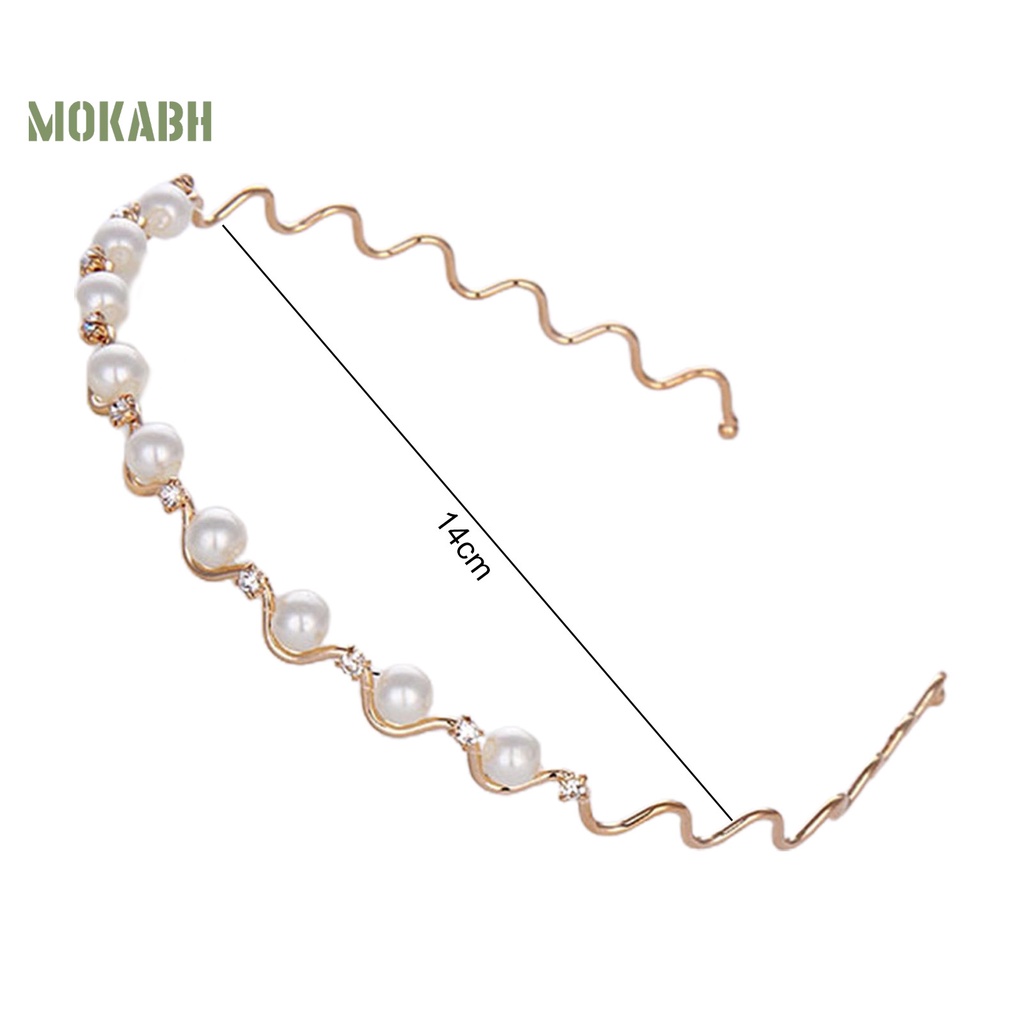 Băng Đô Cài Tóc Co Giãn Đính Đá Giả Ngọc Trai Chống Trượt Thời Trang Dự Tiệc Cho Nữ