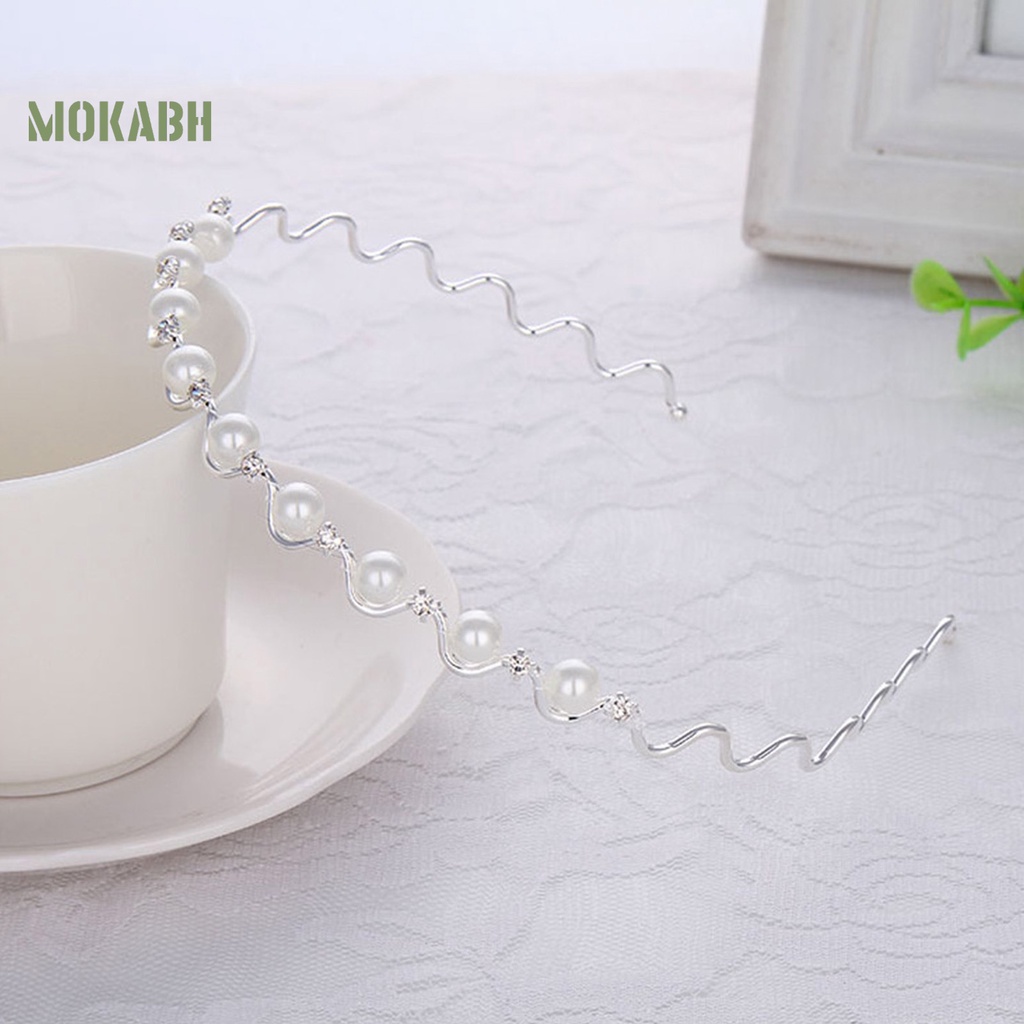 Băng Đô Cài Tóc Co Giãn Đính Đá Giả Ngọc Trai Chống Trượt Thời Trang Dự Tiệc Cho Nữ