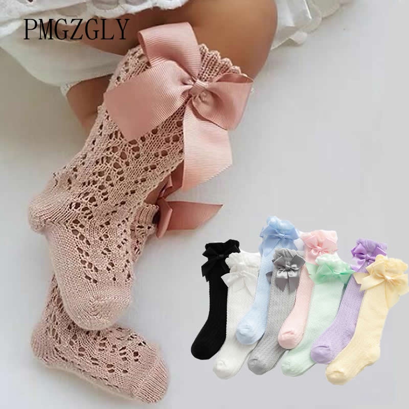 Tất Lưới Thoáng Khí Đính Nơ Thời Trang Mùa Hè Cho Bé Gái 0-3 Tuổi