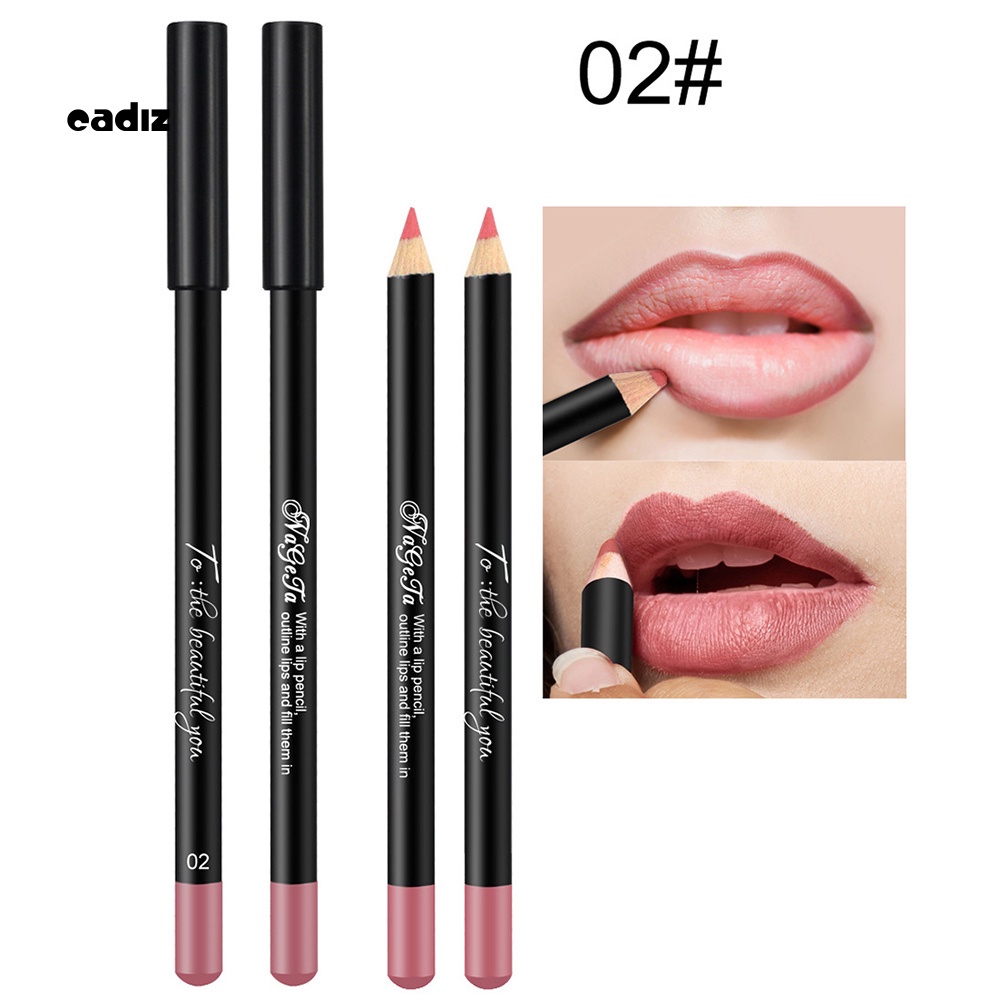 Chì Kẻ Viền Môi NAGETA 12 Màu Sắc Tùy Chọn Chống Thấm Nước Chống Dính Lâu Trôi