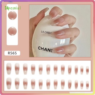 Set 24 Móng Tay Giả Màu Sắc Gradient Thời Trang