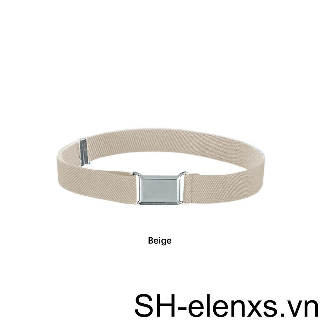 1 Set Thắt Lưng Co Giãn Màu Trơn Khóa Cài Điều Chỉnh Được Thiết Kế Đơn Giản Cho Bé Trai Và