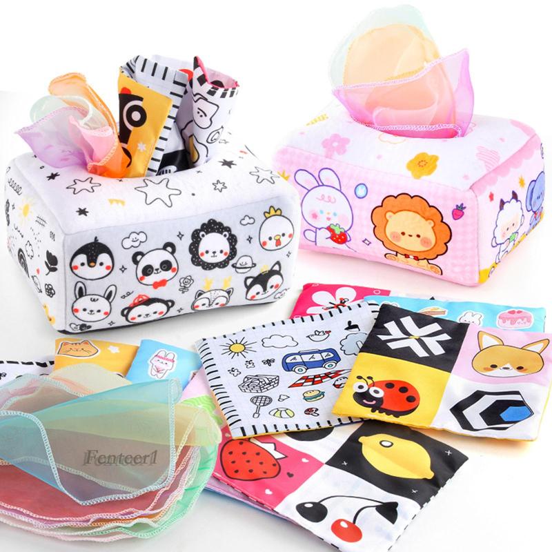 Hộp Khăn Giấy Cảm Biến Kỹ Năng Động Cơ Một Chiều Fenteer1 Cho Bé 1-2 Tuổi