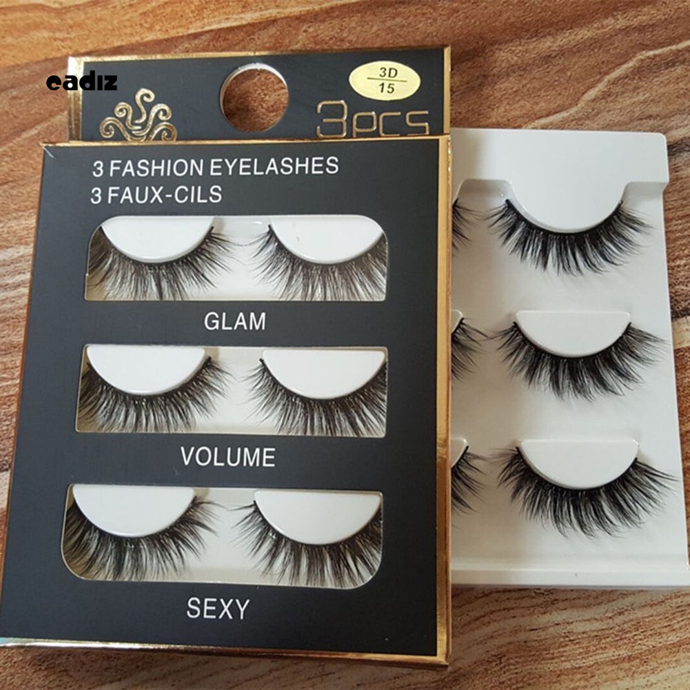 Bộ 3 Cặp Lông Mi Giả Dày Tự Nhiên Nhìn Như Thật