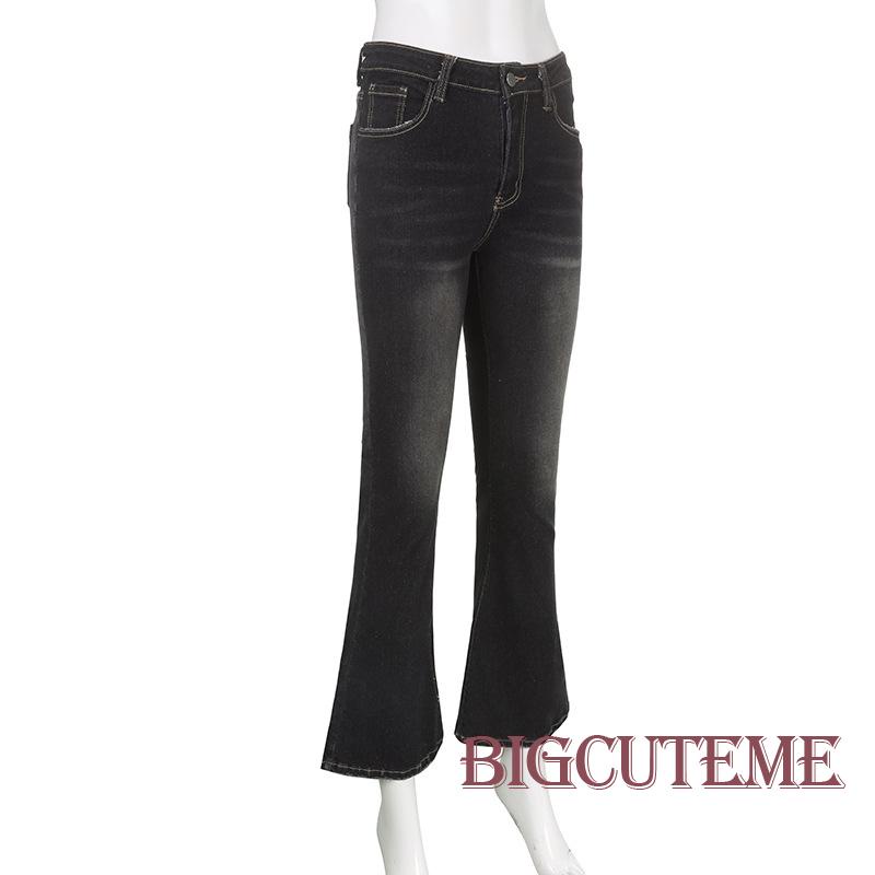 Quần Jeans Dài Phối Túi Bên Hông Phong Cách Thời Trang Đường Phố Dành Cho Nữ
