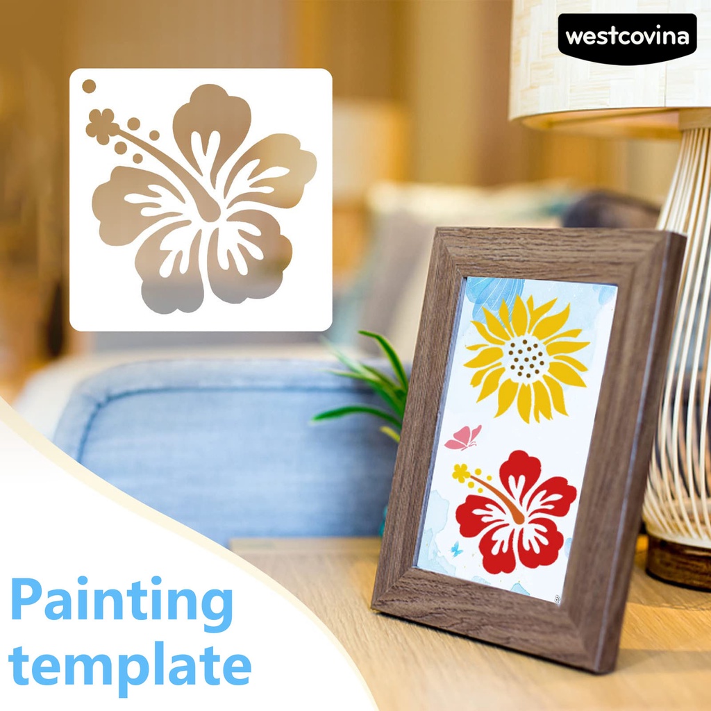 [WSTN] [WSTN]✎Bộ 60 Khuôn Vẽ Tranh Hình Hoa Lá Thú Cưng Khoét Rỗng Tái Sử Dụng Được