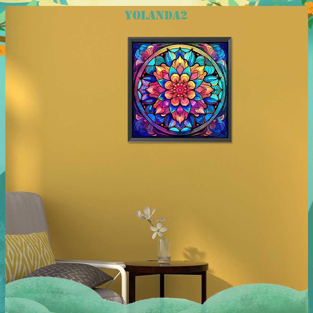 Bộ Tranh Đính Đá 5D Họa Tiết Hoa Văn Mandala Độc Đáo DIY Dùng Trang Trí Nhà Cửa