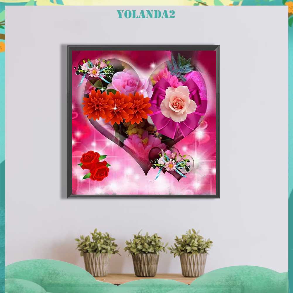 Tranh Đính Đá Kim Cương Toàn Bộ 5D DIY Hình Vẽ Hoa Trang Trí Nhà Cửa