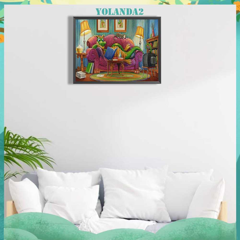 Tranh Đính Đá Kim Cương Toàn Bộ 5D DIY Hình Vẽ Khủng Long