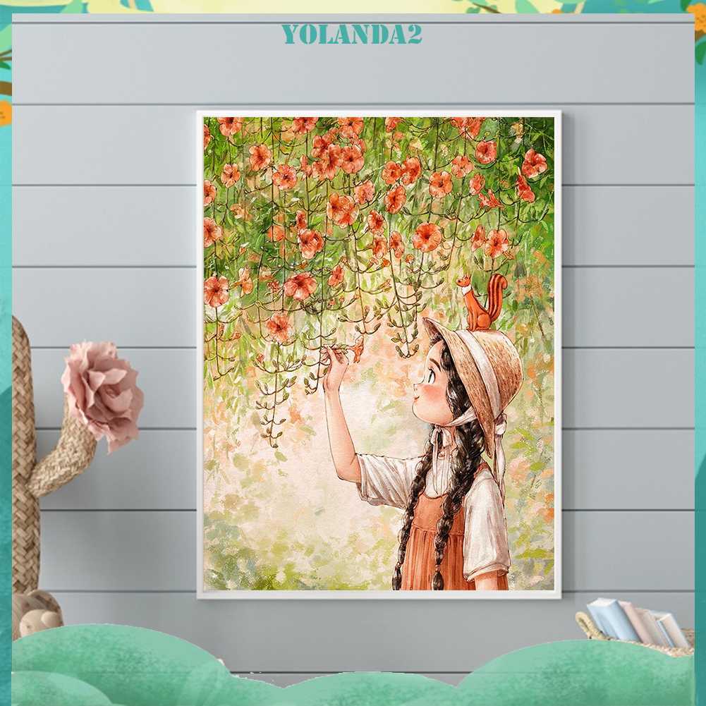 Tranh Đính Đá Kim Cương Toàn Bộ 5D DIY Hình Vẽ Cô Gái Trang Trí Nhà Cửa