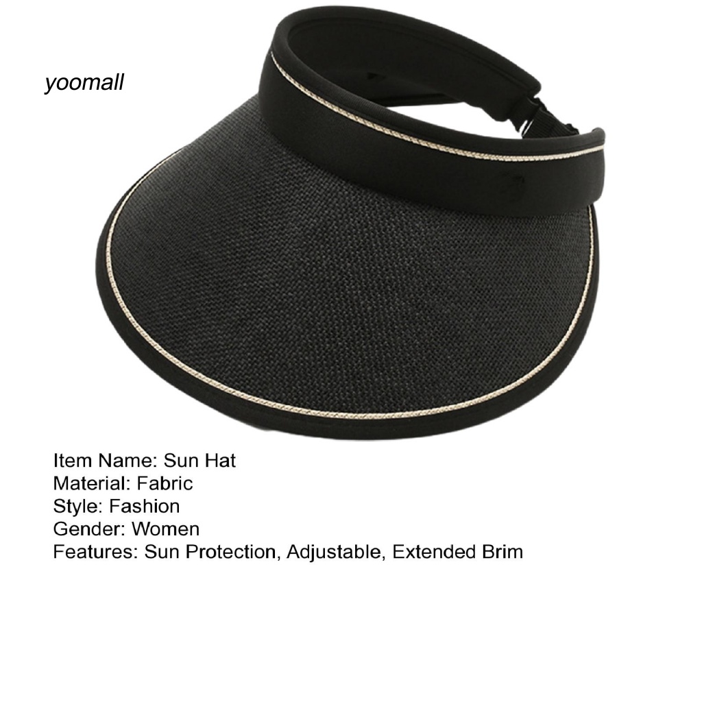 Mũ Rộng Vành Hở Chóp Chống Nắng Màu Sắc Tương Phản Tùy Chỉnh Thời Trang Đi Biển Mùa Hè Cho Nữ