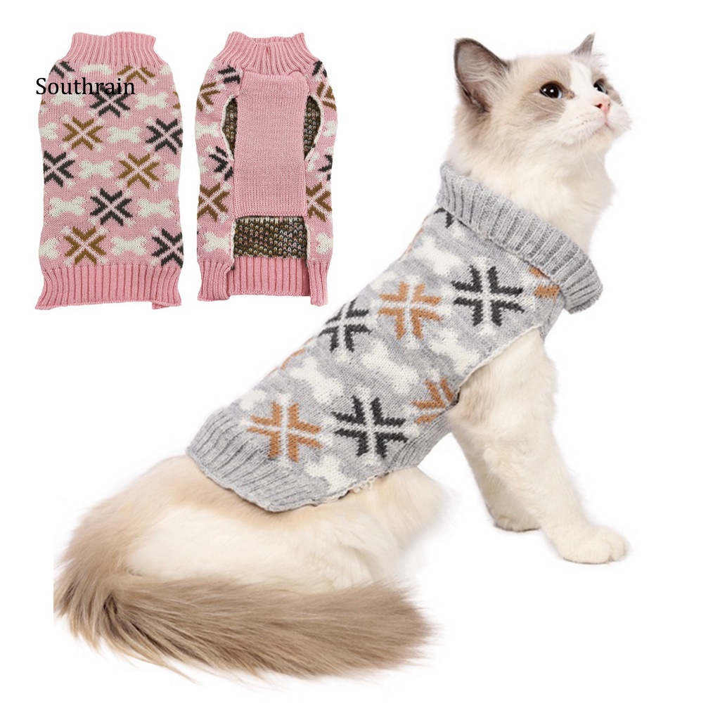 Áo Sweater Dệt Kim Mềm Mại In Họa Tiết Xương Người Hóa Trang Cho Mèo Cưng