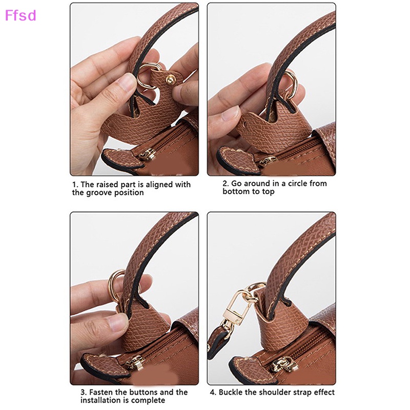 LONGCHAMP {Ffsd} Phụ Kiện Dây Đeo Túi Đeo Chéo Vai Mini Bằng Da Thật Không Cần Đục Lỗ