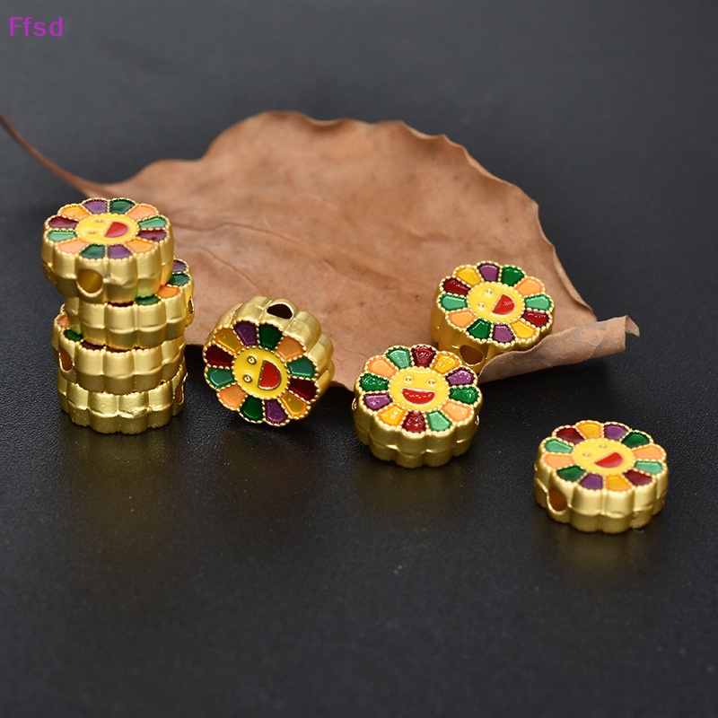 {Ffsd} Set 2 Móc Khóa / Vòng cổ / Túi Xách Tráng Men Dầu Hoa Hướng Dương DIY