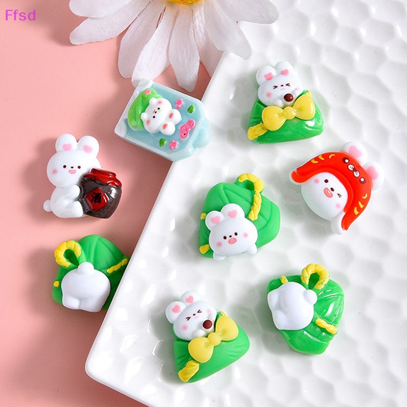 {Ffsd} Hàng Mới Về Set 5 Kẹp Tóc Resin Mini Hình Thỏ Hoạt Hình Đáng Yêu Trang Trí Sổ Tay Diy