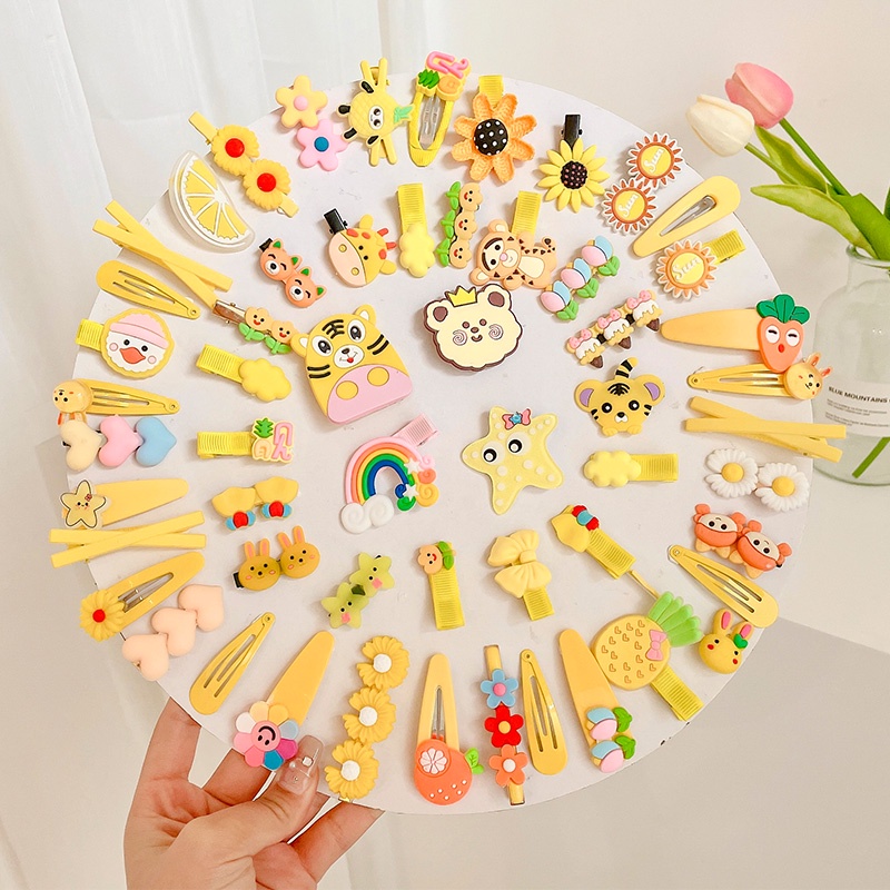 Set 14 Kẹp Tóc Cho Bé Nhiều Màu Dễ Thương Cho Bé Gái