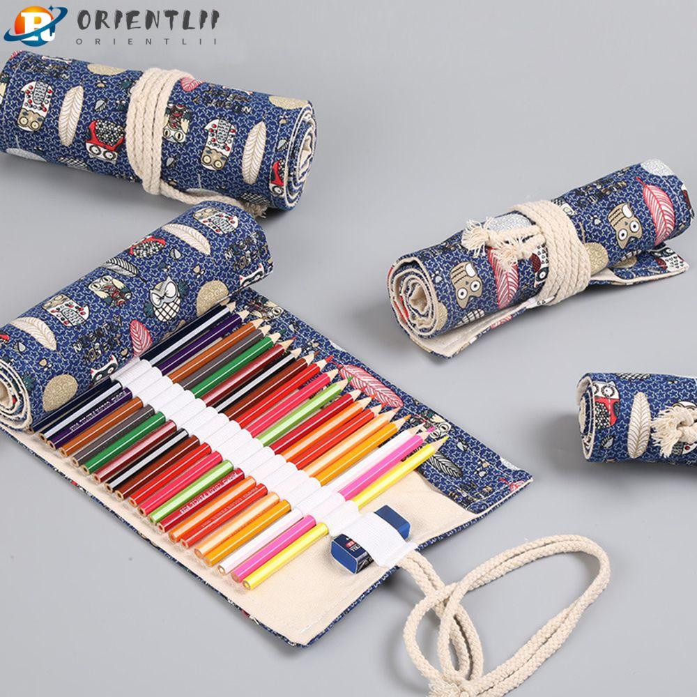 Hộp Đựng Bút Chì 12 / 24 / 36 / 48 / 72 Lỗ Bằng Vải Nhiều Màu Sắc