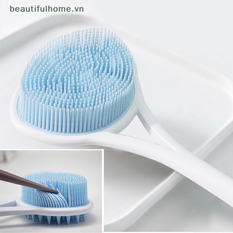 Bàn Chải Tắm Chà Lưng Cán Dài Bằng Silicone