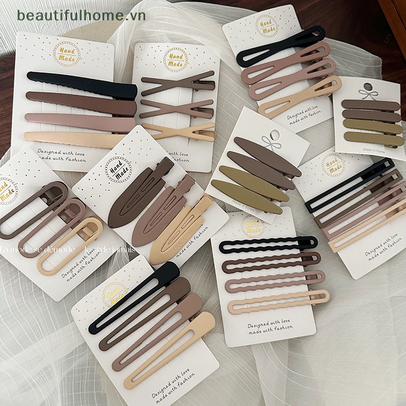Set 3 / 4 Kẹp Tóc Bằng Hợp Kim Thiết Kế Hình Học Phong Cách Vintage Cho Nữ