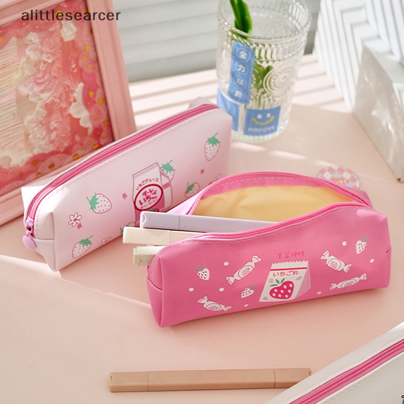 Bóp Viết In Hình Trái Dâu Dễ Thương Sức Chứa Lớn