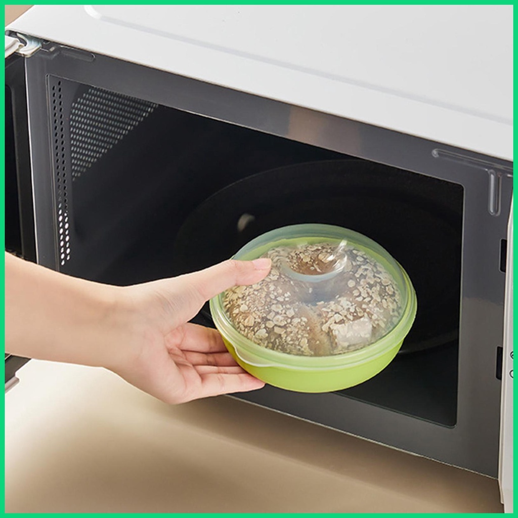 Hộp Đựng Bánh Mì Hình Tròn Có Nắp Đậy Kín Khí Tiện Dụng