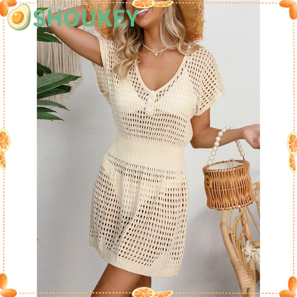 Áo Khoác Ngoài Đồ Bơi Bằng Len Móc Thời Trang Dành Cho Nữ