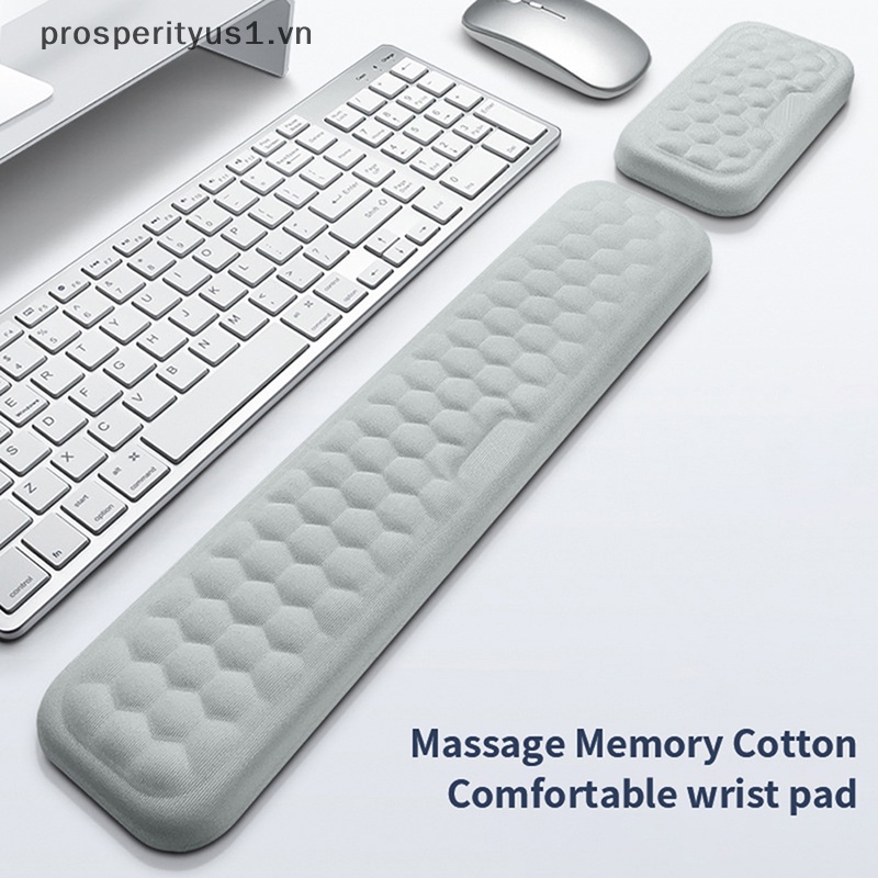 [prosperityus1] Miếng Lót Chuột Và Bàn Phím Bảo Vệ Cổ Tay Kết Cấu Cotton Mát Xa [VN]