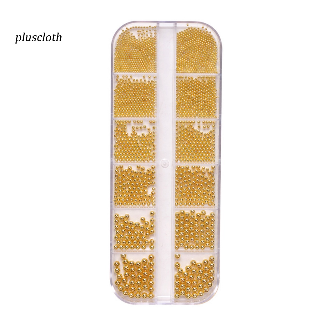 1 Hộp Hạt Thép 12 Kích Cỡ Trang Trí Móng Tay Nghệ Thuật