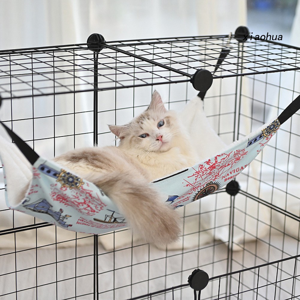Võng Treo Chuồng Cho Mèo Lót Bông Có 2Size