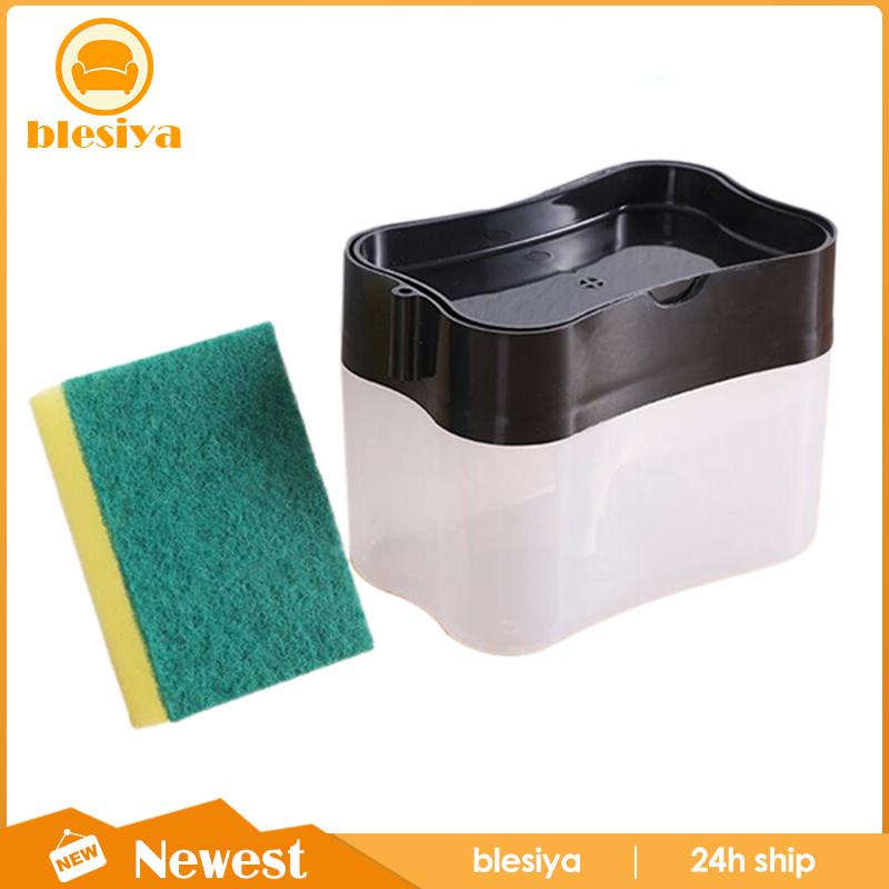 Bình Đựng Xà Phòng 2 Trong 1 Có Giá Đỡ Bọt Biển Rửa Chén Tiện Dụng