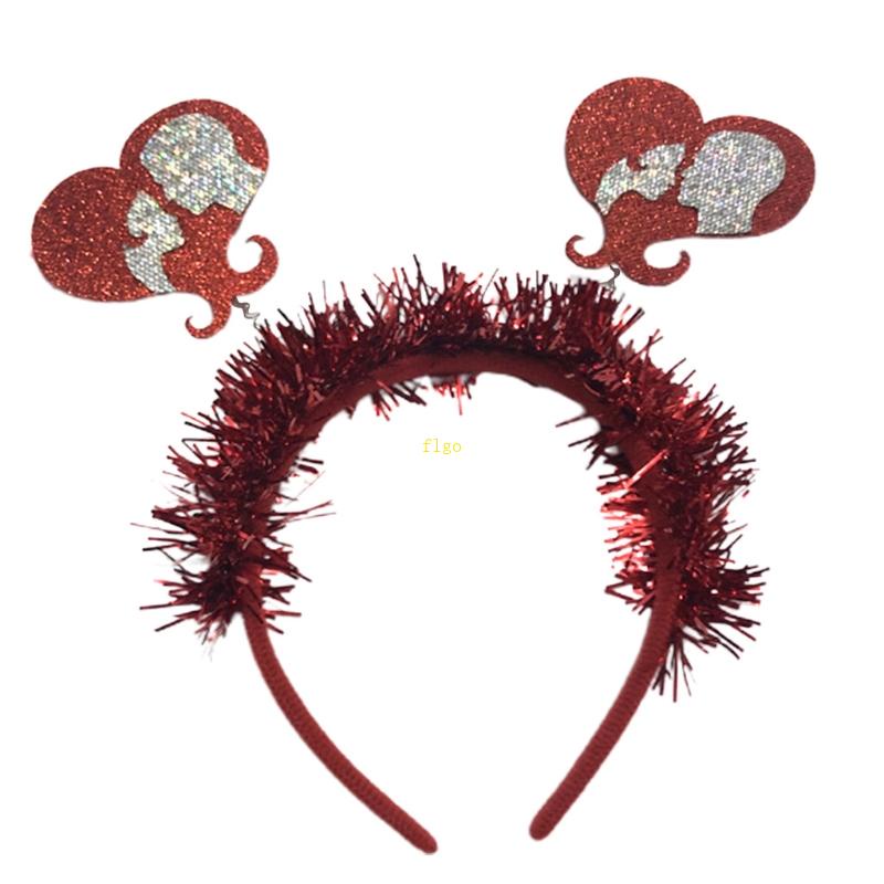 Flgo Băng Đô Kim Tuyến Màu Đỏ Hình Trái Tim Cho Cặp Đôi Cr