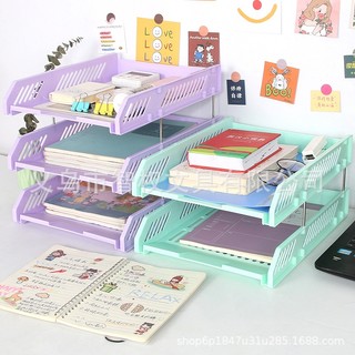 Dongfang Youpin# file storage box horizontal table file tray shelf three-layer document classification and sorting shelf file [6/13]