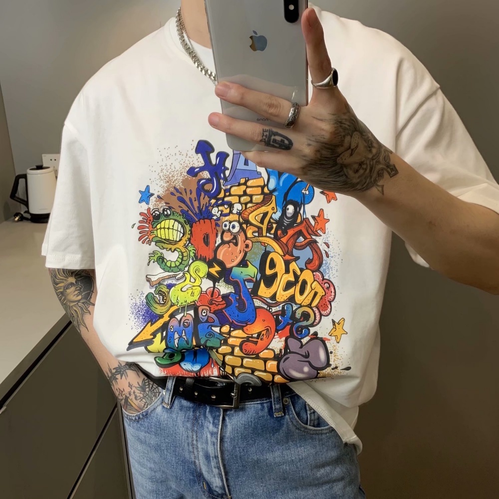 Áo Thun Ngắn Tay In Họa Tiết Hoạt Hình Thời Trang Dành Cho Cả Nam Và Nữ