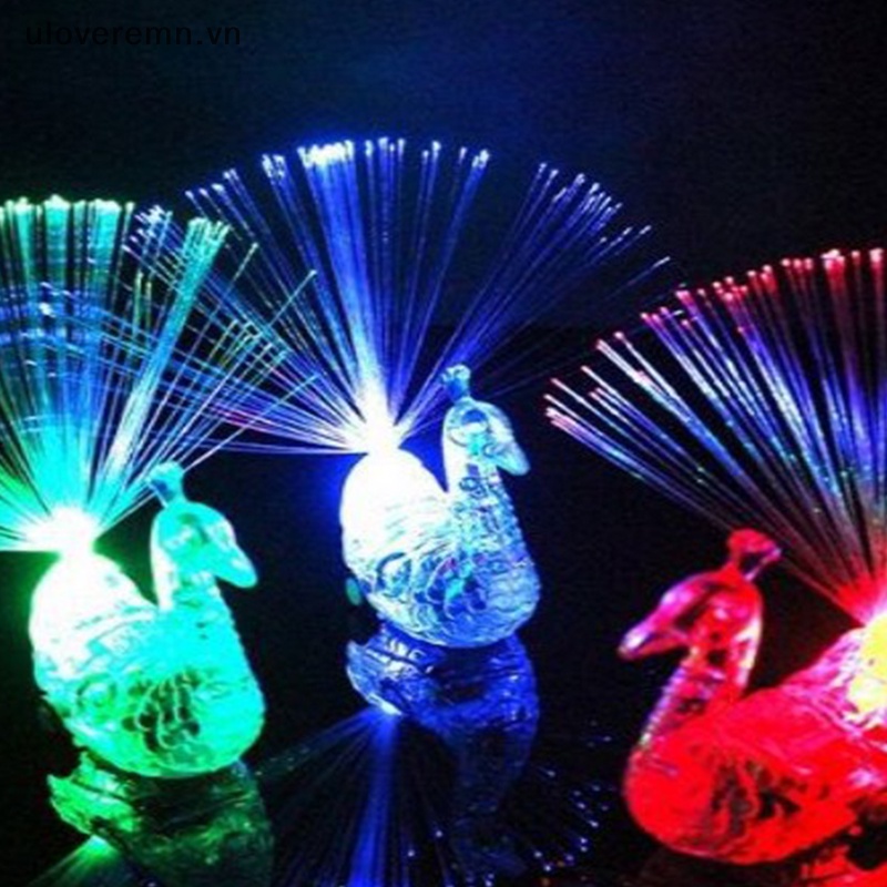 Uloveremn Bộ 3 Đèn LED Hình Con Công Phát Sáng Dùng Để Trang Trí