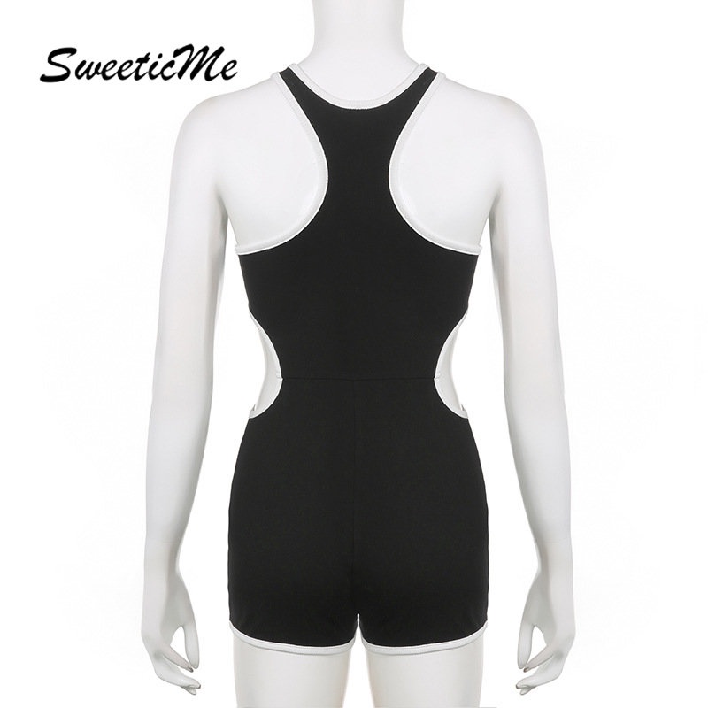 Bộ Áo Liền Quần Cổ Chữ U Phối Màu Tương Phản Thời Trang 2023 Cho Nữ