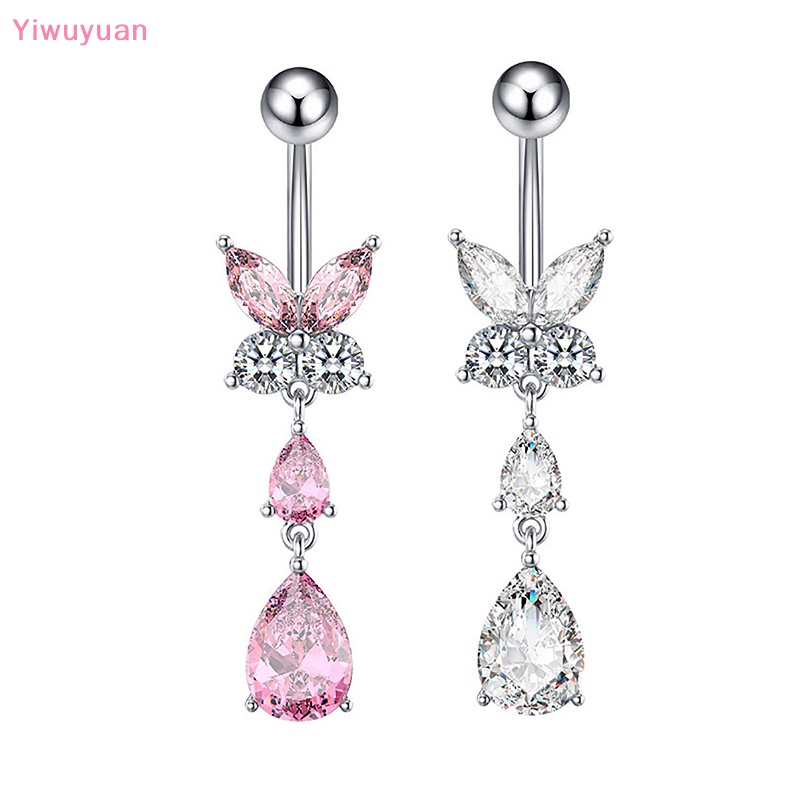 Khuyên Rốn Hình Bướm Đính Đá Zircon Thời Trang Mới Cho Nữ