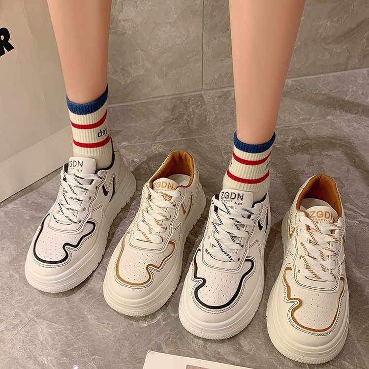 Giày Thể Thao Đế Dày Màu Trắng Thời Trang Mới Cho Nữ