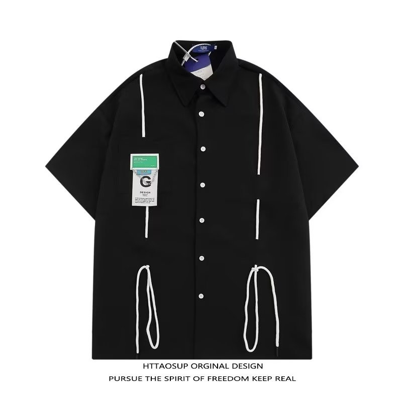 Áo Sơ Mi Tay Ngắn Dáng Rộng Phong Cách Đường Phố Mỹ Thời Trang Mùa Hè Cho Nam Và Nữ