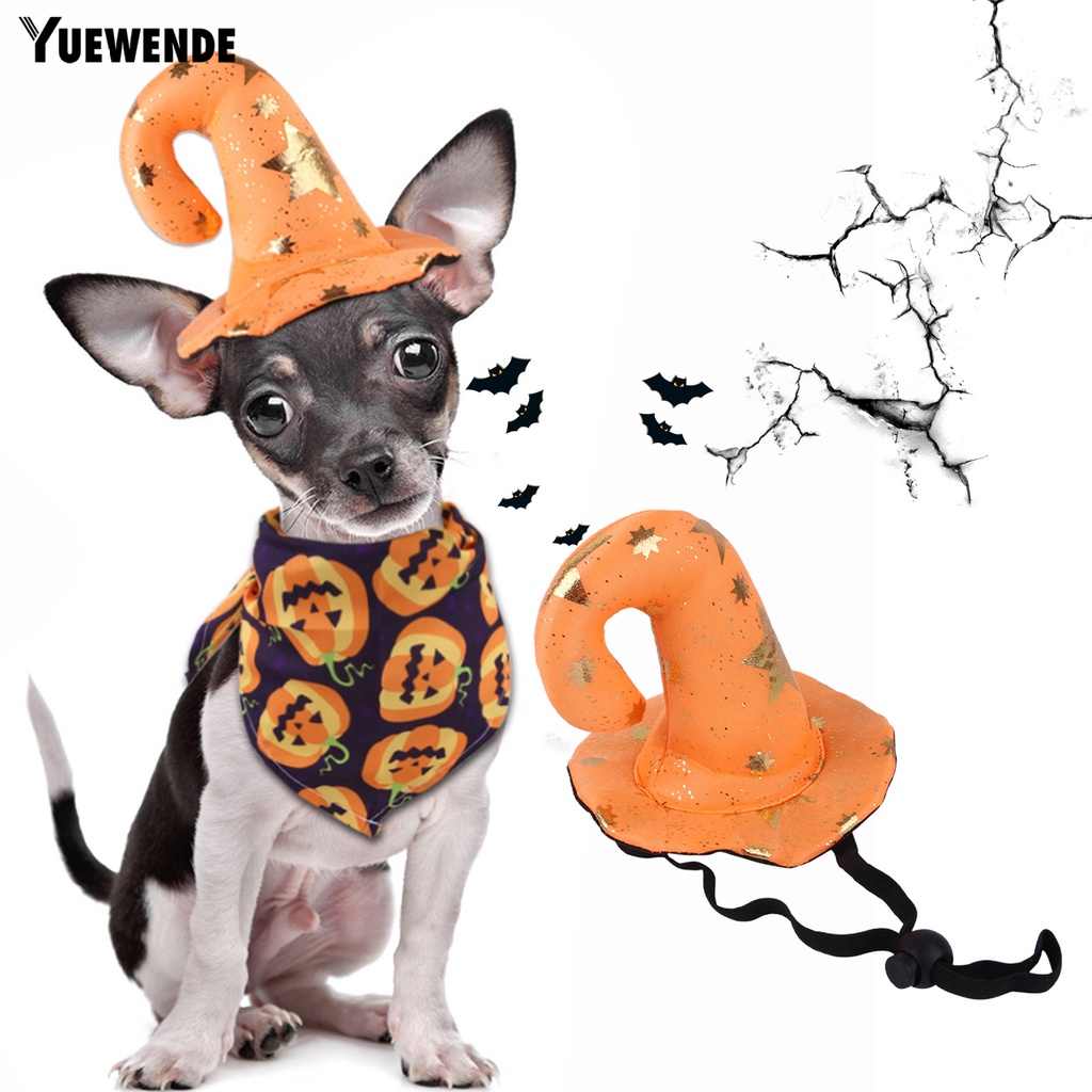 Yq.e 1 Set Khăn Choàng Cổ Tam Giác Vải Dệt Kim In Họa Tiết Bí Ngô Hoạt Hình Dễ Giặt Tẩy Có Thể Giặt Rửa Cho Thú Cưng