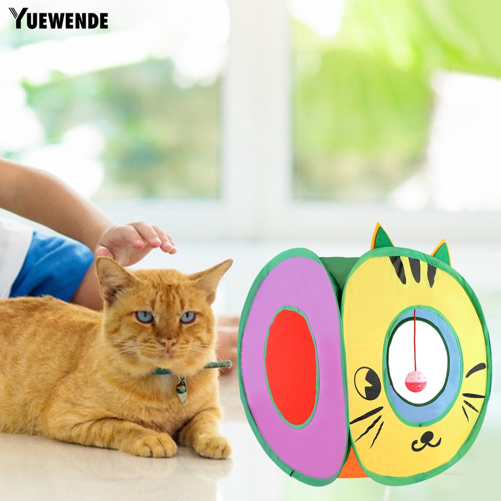 Đường Hầm Đồ Chơi 2 Lỗ Hình Vuông Họa Tiết Hoạt Hình Giải Tỏa Căng Thẳng Cho Mèo Cưng